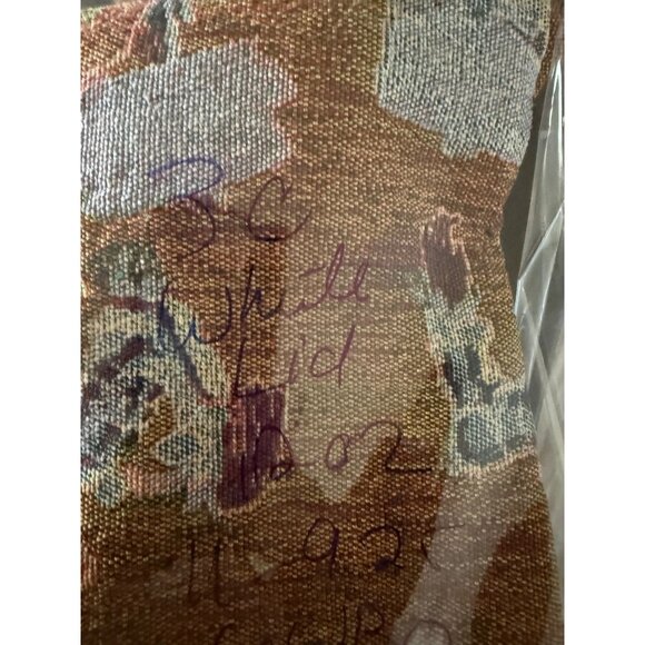 Autumn Harvest Scarecrows 13"x72" Tapestry Table Runner Pumpkins Apples granny - Picture 8 of 8